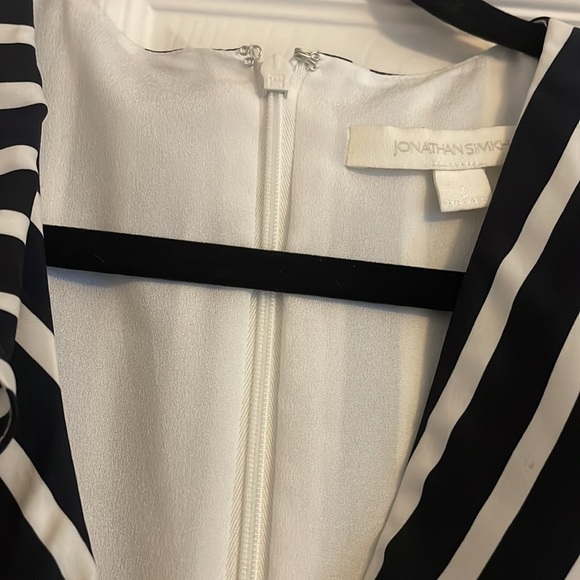 Jonathan Simkhai ruched striped dress 2 - Picture 2 of 6